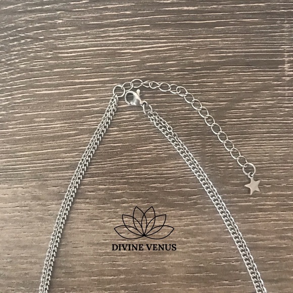 Amethyst Lotus Stainless Steel Layered Necklace - Picture 7 of 8